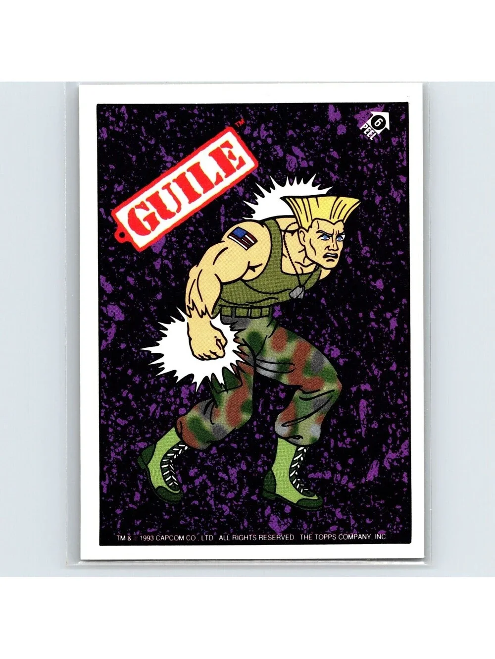 1993 Topps Street Fighter II Guile #6 Stickers